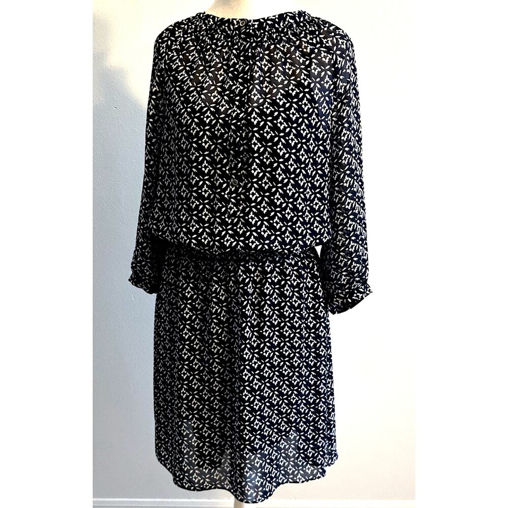 VTG Ralph Lauren Women Dress 6 Geometric Chiffon Sheer Set MIDI 80s 90s Office